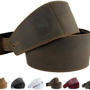 Genuine Crazy Horse Leather Guitar Strap - Brown