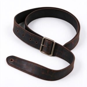 Atelier Black Crazy Horse Leather Guitar Strap - Distressed