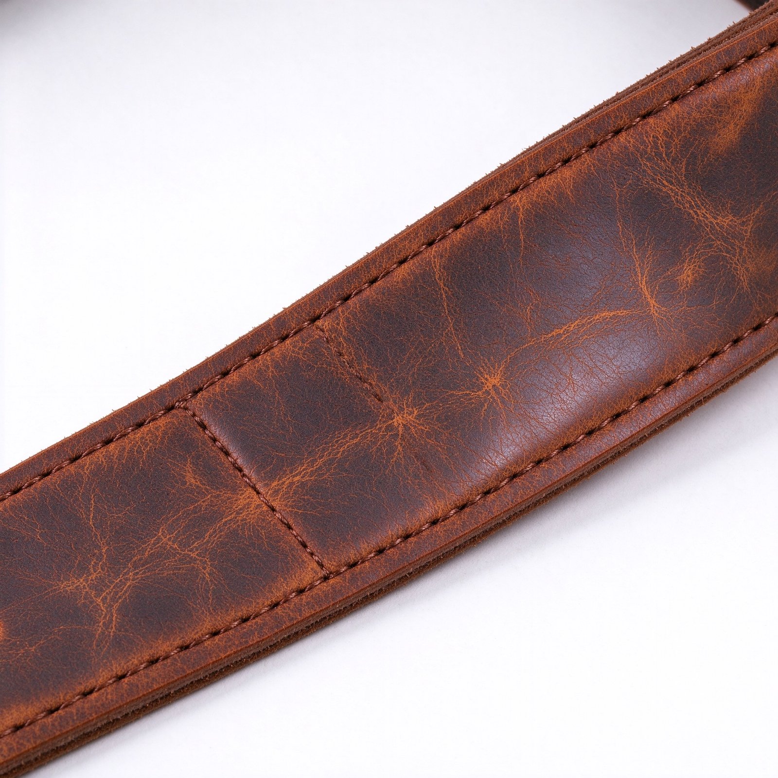Atelier Caramel Two-Tone Crazy Horse Leather Guitar Strap - Image 2