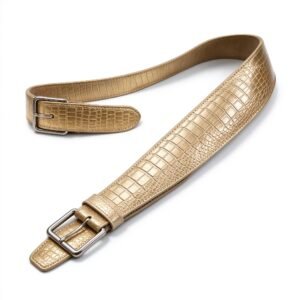 Atelier Champagne Croc Leather Guitar Strap