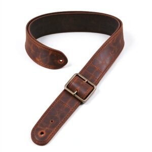 Atelier Cognac Vintage Burnished Leather Guitar Strap