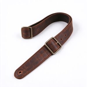 Atelier Deep Brown Crazy Horse Leather Guitar Strap
