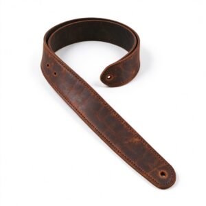 Atelier Espresso Two-Tone Crazy Horse Leather Guitar Strap