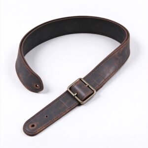 Atelier Espresso Vintage Burnished Leather Guitar Strap