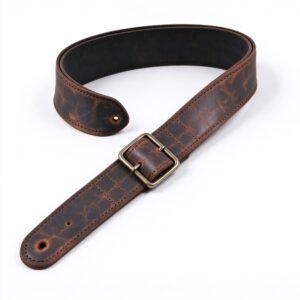 Atelier Graphite Two-Tone Crazy Horse Leather Guitar Strap