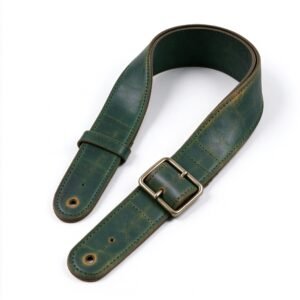 Atelier Forest Green Vintage Burnished Leather Guitar Strap