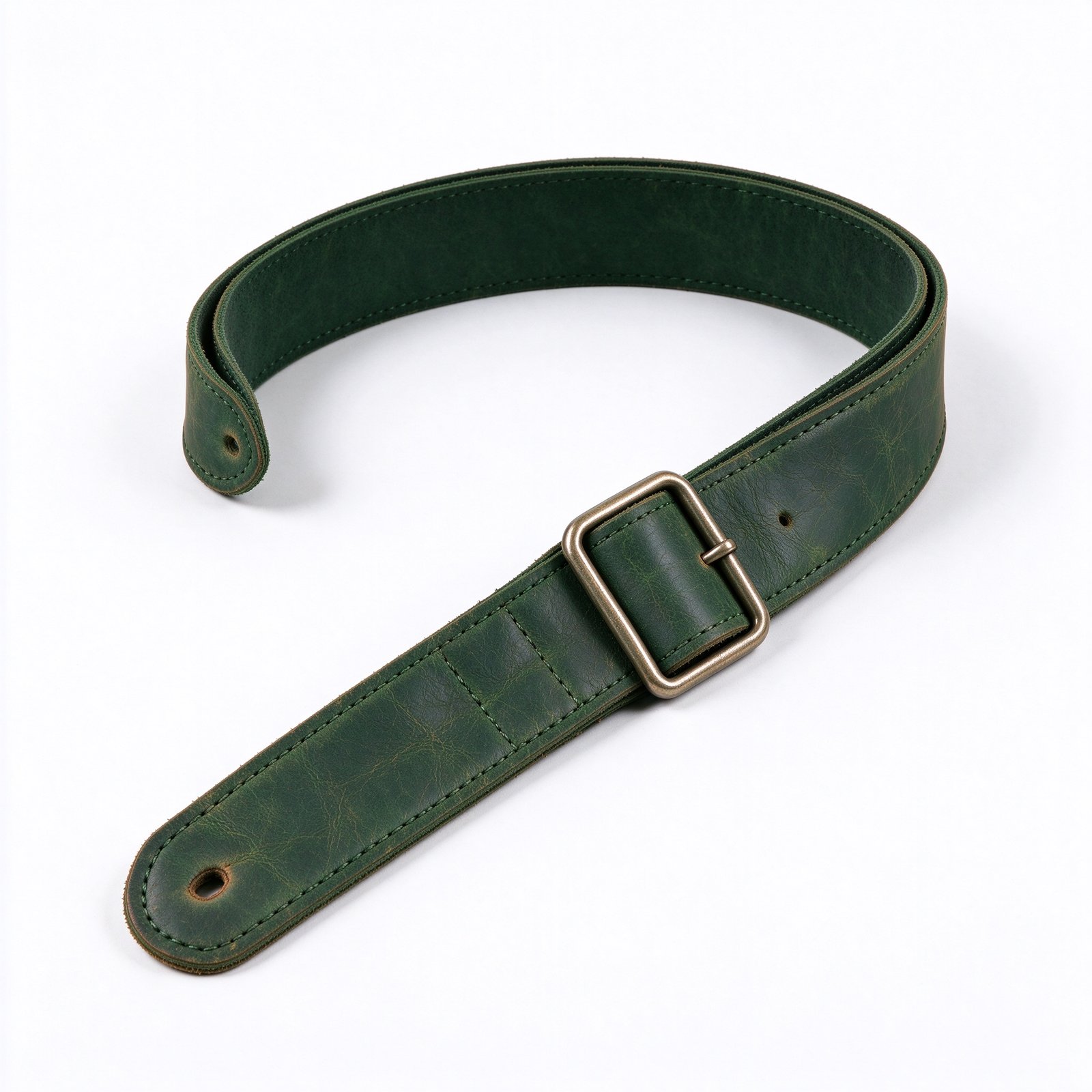Atelier Forest Green Crazy Horse Leather Guitar Strap
