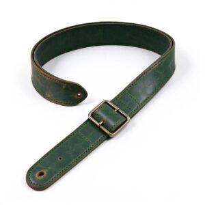 Atelier Forest Green Two-Tone Burnished Leather Guitar Strap