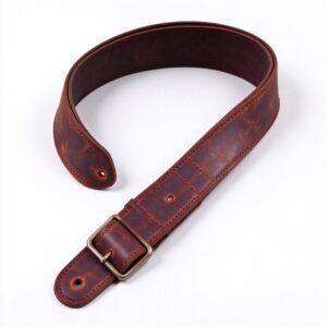 Atelier Deep Merlot Two-Tone Crazy Horse Leather Guitar Strap