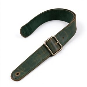 Atelier Moss Green Crazy Horse Leather Guitar Strap