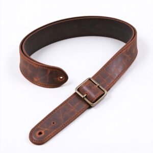 Atelier Saddle Vintage Burnished Leather Guitar Strap