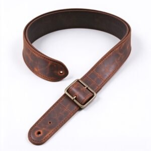 Atelier Taupe Duo-Tone Burnished Leather Guitar Strap