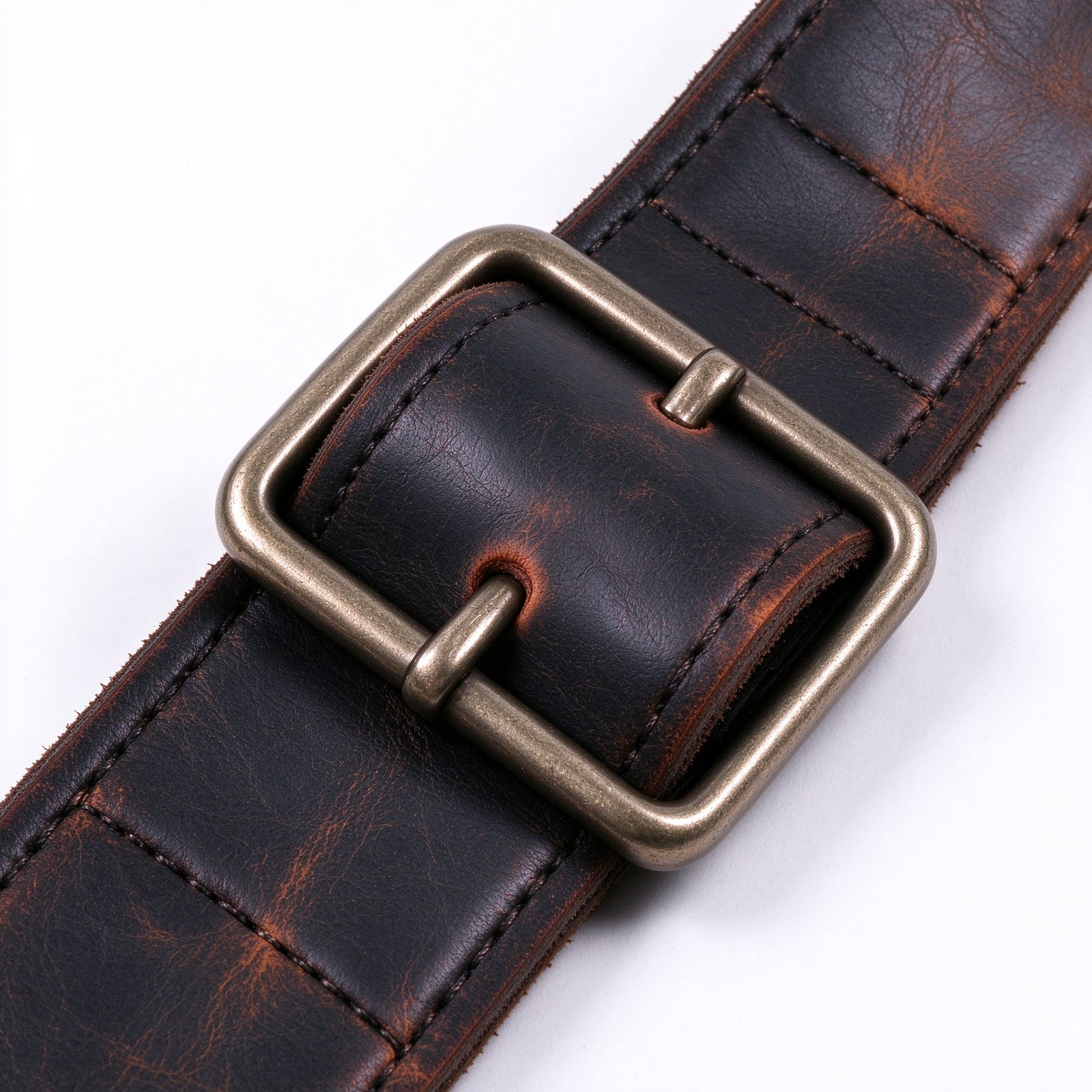 Atelier Tobacco Vintage Burnished Leather Guitar Strap - Image 2