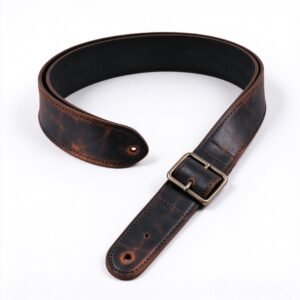 Atelier Tobacco Vintage Burnished Leather Guitar Strap