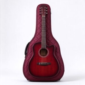 Atelier Wine Red Quilted Acoustic Guitar Gig Bag