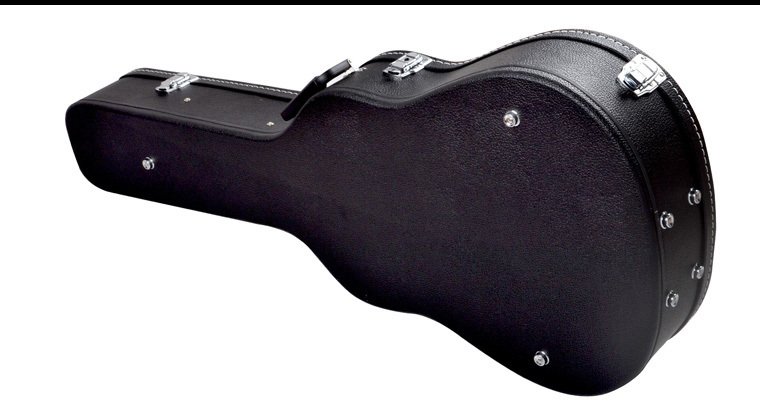 Classic Acoustic Guitar Hard Case with Plush Interior and 3 Locks