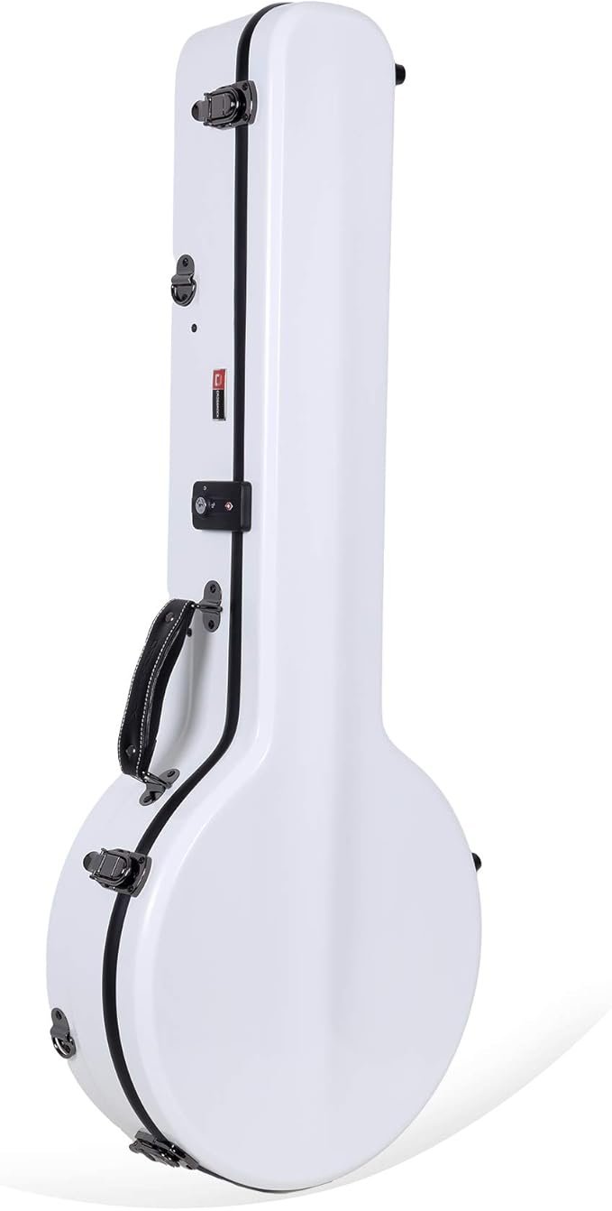White Fiberglass Banjo Case with TSA Lock