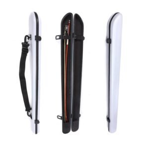 Carbon Fiber Violin Bow Case White 2 Bows