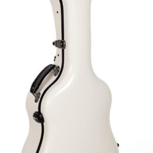 Milky White Fiberglass Acoustic Guitar Case with TSA Lock