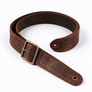 Crazy Horse Leather Guitar Strap - Khaki