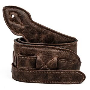 Vintage Brown Leather Guitar Strap