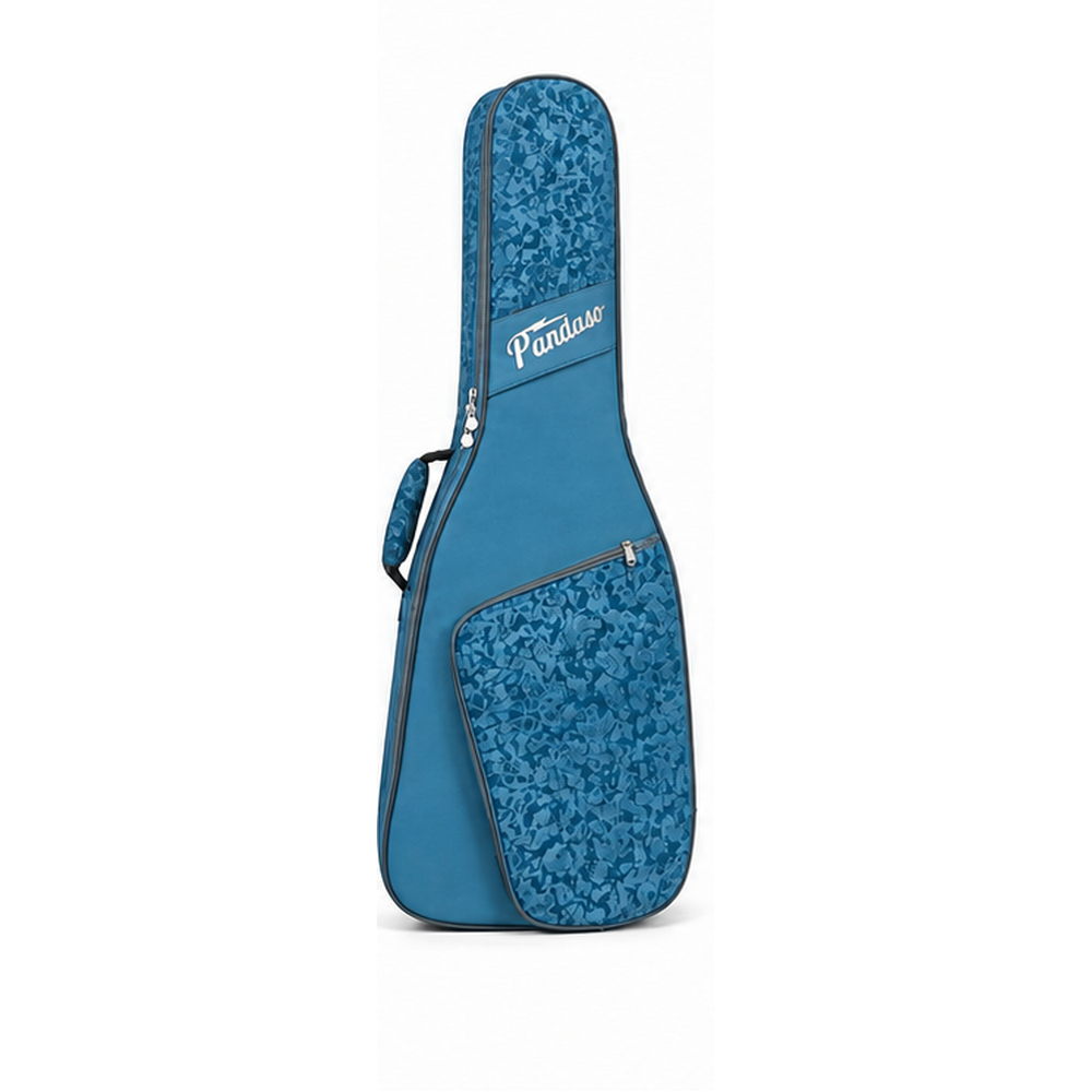 Pandaso Blue Floral Guitar Gig Bag - Front View