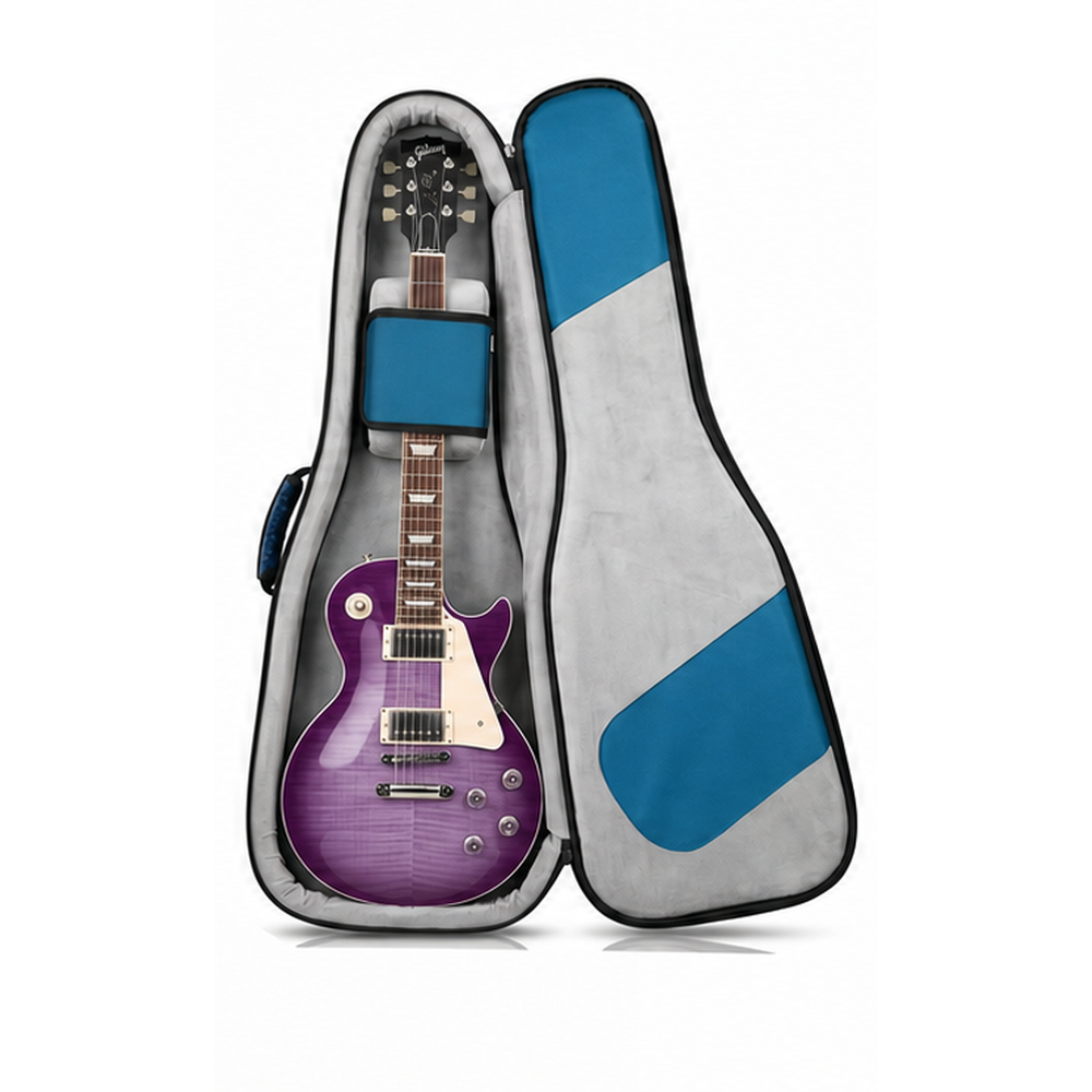Pandaso Blue Guitar Gig Bag - Opened View