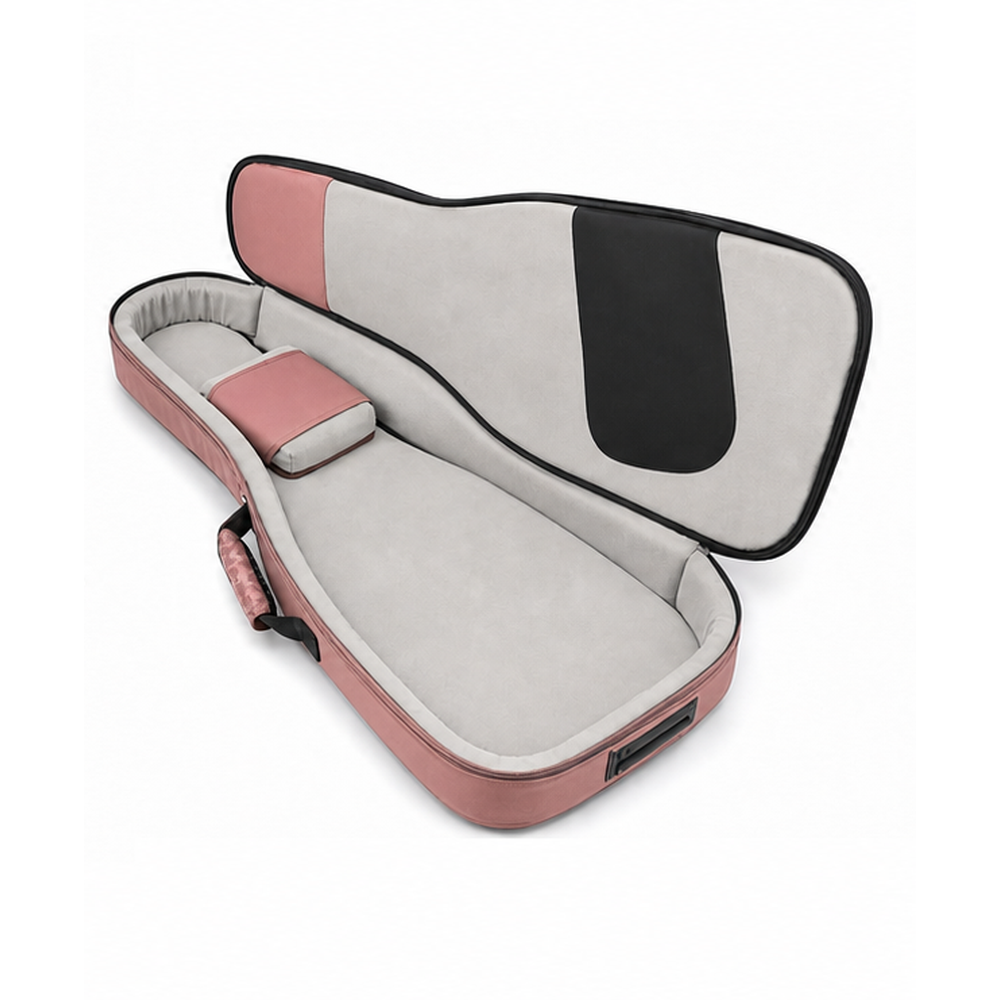 Pandaso Pink Floral Guitar Gig Bag - Interior View