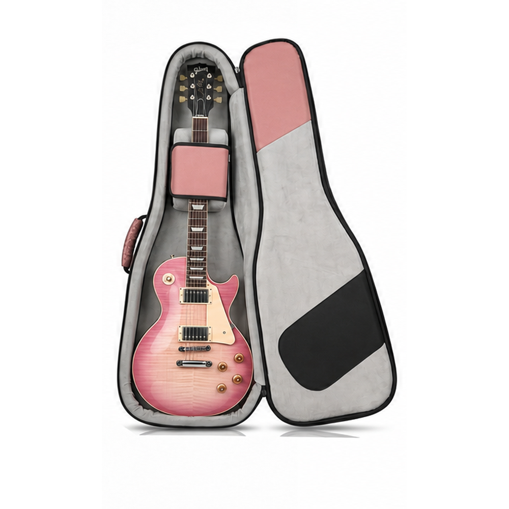 Pandaso Pink Floral Guitar Gig Bag - Opened View