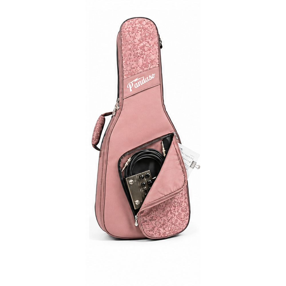 Pandaso Pink Floral Guitar Gig Bag - Pocket Detail