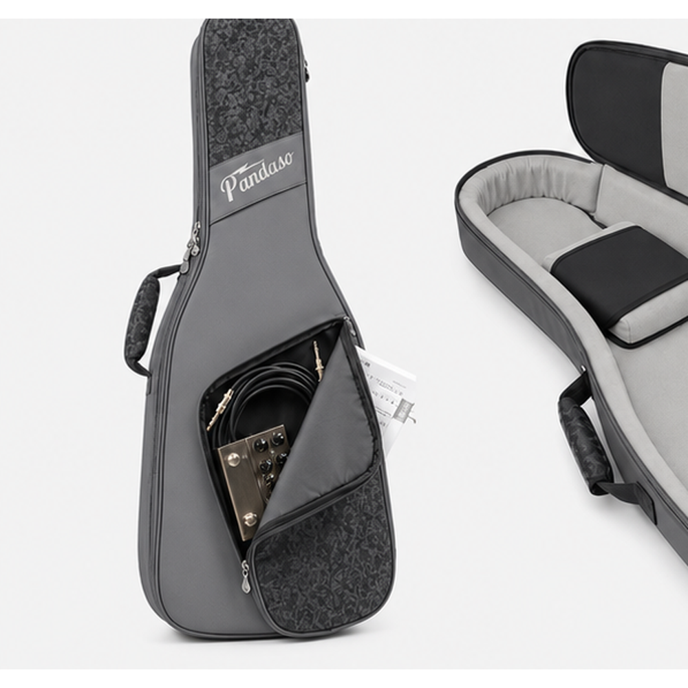 Pandaso Blue Floral Guitar Gig Bag - Pocket Detail
