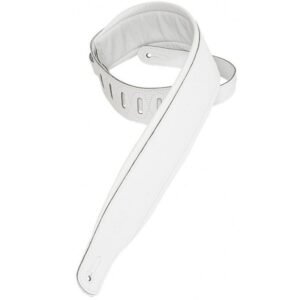 White Padded Leather Guitar Strap